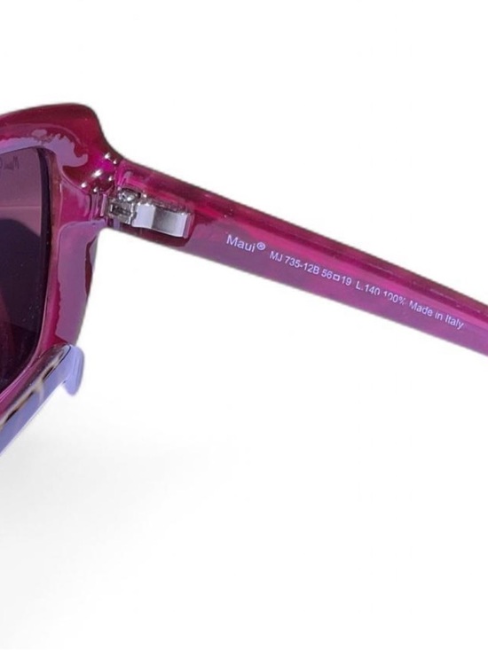 Maui Jim Tortoiseshell Sunglasses with Purple-Tinted Lenses and Floral Pouch